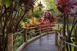 Tropical Red Ti Path